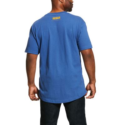 Ariat Rebar Cotton Strong - T Shirts DiepBlauw Heren - 25712-681